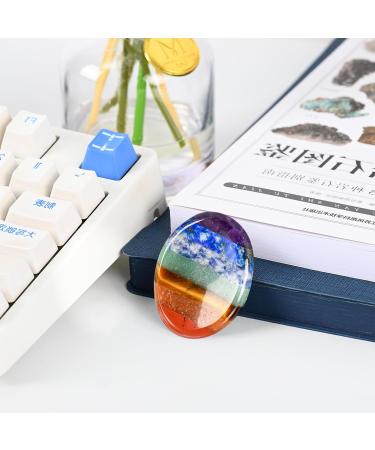 WHAL&YUNE Thumb Worry Stone for Anxiety Relief | 7 Chakra Healing Crystals | Natural Oval Gemstone Meditation & Reiki Gift - 1.8 inches - Buy Online on GoSupps.com