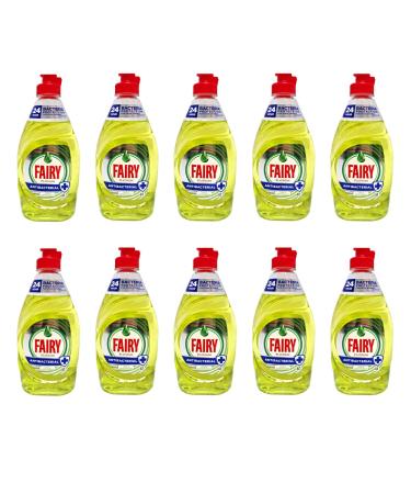 Fairy liquid Lime 10 x 320ml - Lime & Lemongrass Antibacterial Washing Up Liquid Multipack for Bulk Refills. Fairy Washing Liquid for Sparkling Clean Dishes and a Refreshing Aroma
