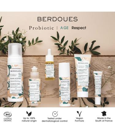 BERDOUES Probiotic Age Respect Smoothing Eye Contour | Organic Anti Aging Treatment for Dark Circles & Puffiness | Hyaluronic Acid Formula for Smooth, Youthful Eyes - Buy Online on GoSupps.com