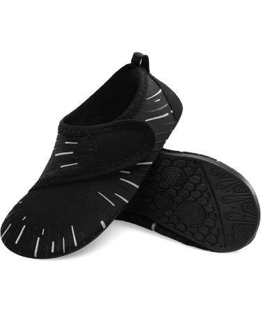 JIASUQI Kids Water Shoes Quick Dry Barefoot Aqua Socks - Beach & Pool - Black - Size 8.5/9 UK Child - Buy Online on GoSupps.com