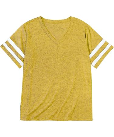 Shop Women's Basic Round Neck T-Shirt | Short Sleeve Cotton Tops in White & Yellow | International Shipping Available - Buy Online on GoSupps.com
