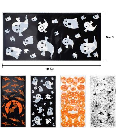ERKOON 200 pcs Halloween Treat Bags Halloween Cellophane Candy Bags Spider Web Bat Ghost Pumpkin Gift Bags with 250 Twist Ties Kids Party Candy Bags for Halloween Party Supplies - Buy Online on GoSupps.com