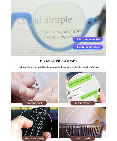 Koosufa Anti Blue Light Half-Frame Reading Glasses with Diamonds - Stylish & Comfortable for Men & Women - Anti-Fatigue & Blow Light Filter - Buy Online on GoSupps.com