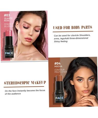 Contour Stick 3Pcs Set 3 Colors Waterproof Long Lasting Blush Stick Natural Finish Multipurpose Highlighter Makeup Stick for Cheeks Lips All Skin Highlighters - Buy Online on GoSupps.com