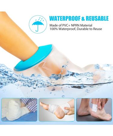 Waterproof Foot Cast Cover - Shower & Bath Protector for Broken Foot - Reusable, Watertight & Clear Design for Adults - Buy Online on GoSupps.com