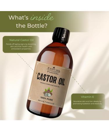 Castor Oil 500ml Pure Castor Oil Cold Pressed Castor Oil for Hair Growth Castor Oil for Skin Eyelashes & Eyebrow Boost Castor-oil Ideal for Body Beard & Nails - 100% Vegan Cruelty-Free - Buy Online on GoSupps.com
