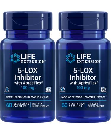 Life Extension 5-LOX Inhibitor with Apr sFlex 100 mg 60 Vegetarian Capsules (Pack of 2)