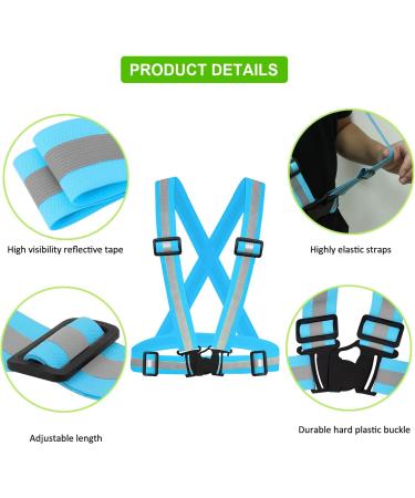 Reflective Running Vest for Women and Men | Adjustable & Lightweight | Highly Visible Safety Vest for Night Running, Jogging, Cycling, and Dog Walking - Blue - Buy Online on GoSupps.com