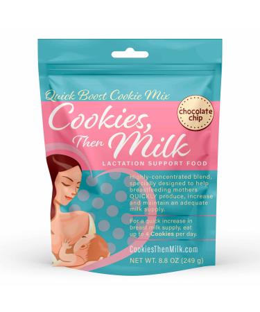 COOKIES, THEN MILK Quick Boost Lactation Cookies Mix with Oats, Pumping & Breastfeeding Supplement Support for Breast Milk Supply, Lactation Support Cookie Mix, Chocolate Chip Flavor