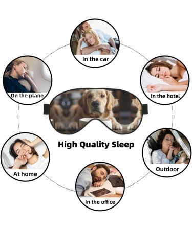 Cute Dog Bone Bowl Woof Paw Print Unisex Sleeping Eye Mask Soft Comfortable Light-Blocking Eye Mask - Buy Online on GoSupps.com