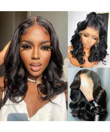 10A Body Wave Lace Front Wigs Human Hair, 13x4 HD Lace Frontal Wigs for Black Women Human Hair, Glueless Wigs Human Hair Pre Plucked 150% Density with Baby Hair Natural Color 16 Inch 16 Inch ?????? Body Wave 13x4 Lace Frontal…