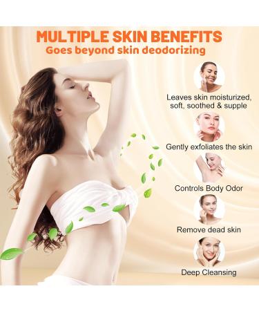 3 PCS Persimmon Soap Bar - Natural Deodorant for Body & Face Removes Nonenal Odor Handmade Cleansing Soap for Men & Women - Buy Online on GoSupps.com