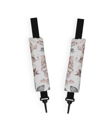 OLO baby Harness Seat Belt Strap Covers Padded Universal New Reversible Set of 2 (Vintage Roses/Pink) vintage roses / pink