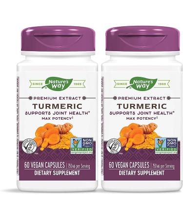 Nature's Way Standardized Turmeric; 95% Curcuminoids; TRU-ID Certified; 60 VCaps (Pack of 2) 60 Count (2 Pack)