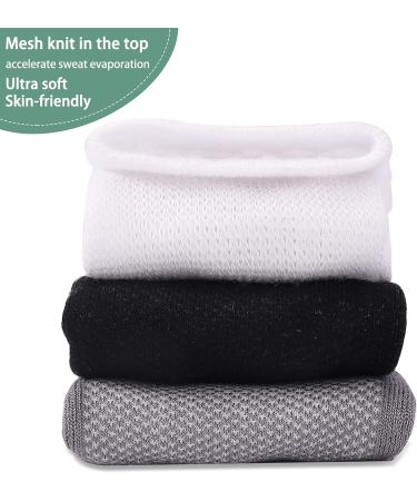 Aaronano Bamboo Diabetic Socks with Grip - 5 Pairs | Non-Binding Non Slip Crew Socks | Men Women (Grey) - Medium Size - Buy Online on GoSupps.com
