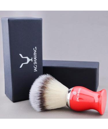 Jag Shaving Men's Shaving Brush - Synthetic Silvertip Ergonomic Red Design | Premium Quality for a Perfect Shave - Buy Online on GoSupps.com