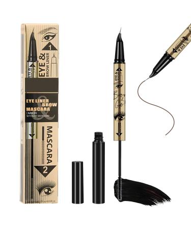 MOTIBACK Microblading Eyebrow Pen WaterResistant Eyebrow Pencil 2in1 DualEnd Eyebrow Brush Mascara for LongLasting Defined Eyebrows BlackBrown