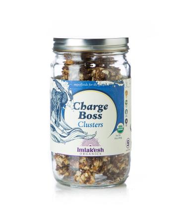 Imlak'esh Organics, ChargeBoss Clusters (10-Ounce Glass Jar), Nut Clusters  Paleo | Organic | Coconut Sugar | Gluten-Free | Non-GMO 10 Ounce (Pack of 1)