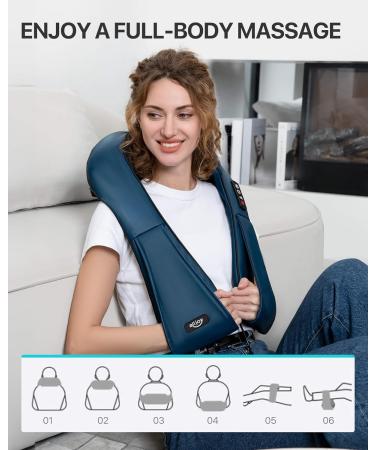 AllJOy Shiatsu Neck and Back Massage Device with Heat - Electric Shoulder & Foot Massager for Home & Office | Perfect Gift for Men & Women - Buy Online on GoSupps.com