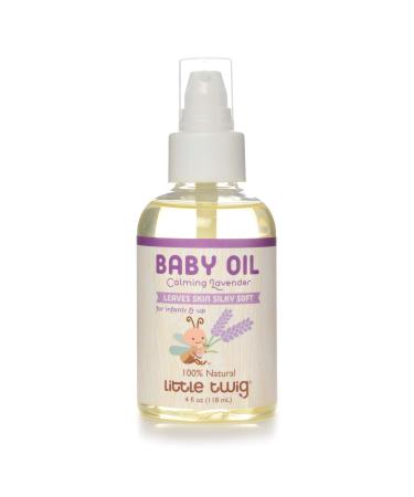 Little Twig All Natural Baby Oil for Sensitive Skin  Lavender - 4 Fluid Oz