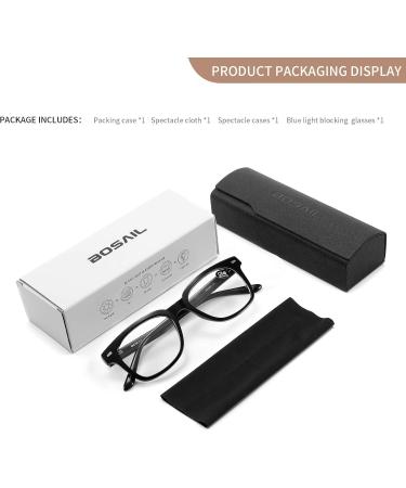 Bosail Blue Light Blocking Glasses - Tritan Square Frame for Men & Women | Anti-UV Gaming Eyewear - Black - Buy Online on GoSupps.com