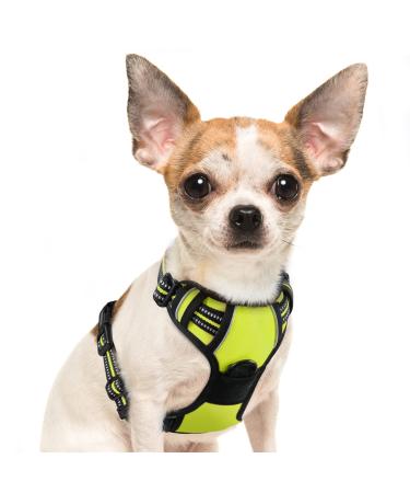 Eagloo dog harness Small dogs anti -train dog harness with reflex strips and control adjustable adjustable and durable breast harness dog suitable for walking and jogging green s s (1 Pack) green