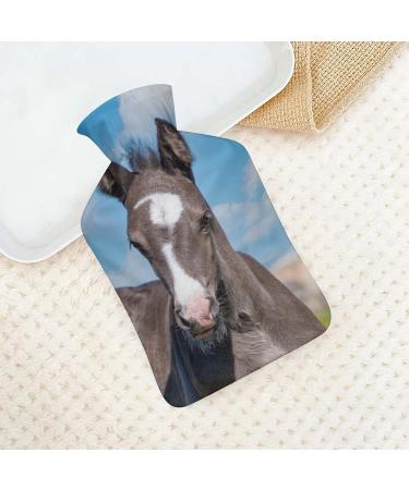 Soft Plush Horse Hot Water Bottle with Cover | Hand Warmer for Adults & Children | 26.5x15.3cm - Ideal for Cozy Comfort - Buy Online on GoSupps.com