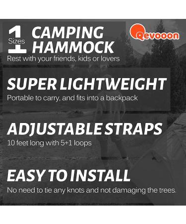 Portable Camping Hammock - Double & Single Lightweight Nylon Parachute Hammocks with Tree Straps in Black & Grey - Buy Online on GoSupps.com