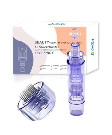 Bowka 42 Pins needles Patrones for electrical microneedling pen Derma pen 10 pieces of universal model replacement needles cartridge for electric derma pen (42 pins bayonet)