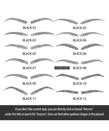 99 Pairs Aresvns Black Eyebrows Tattoo - Waterproof, Long-lasting 4D Realistic Eyebrow Transfer Sticker - Christmas Gift (Black 08) - Buy Online on GoSupps.com