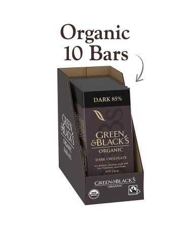 Green & Black's Organic Dark Chocolate Bar - 85% Cacao, 10 Pack of 3.17 oz Bars - Buy Online on GoSupps.com