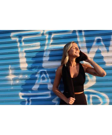 Facesoft Black Sweat Towel - 10x38 inches - Super Soft & Absorbent 100% Cotton - Buy Online on GoSupps.com