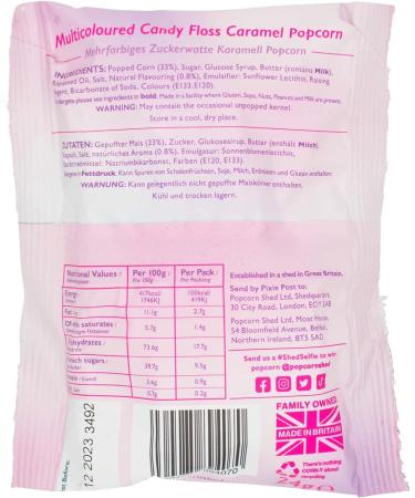Popcorn Shed Unicorn Popcorn Snack Pack 24g Pack of 16 Multicoloured Candy Floss Caramel Popcorn Gluten Free & Natural Lunch Box & Movie Night Snacks - Buy Online on GoSupps.com