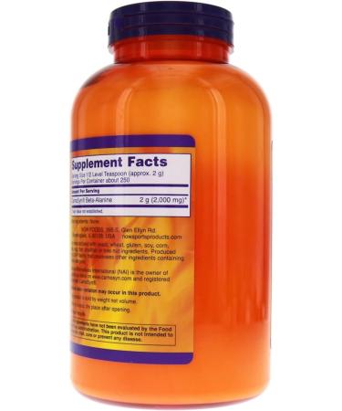 NOW Foods Beta-Alanine - 500 g (17.6 oz.) 2 Pack - Buy Online on GoSupps.com