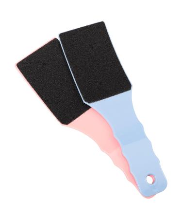 UKCOCO 2 Pi ces Lot de R pes Pied Double Face Ergonomiques avec Poign e Incurv e Exfoliantes et L g res pour liminer les Peaux Mortes et Soins des Disponibles Bleu et Rose Facile