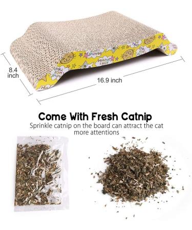 PrimePets 2 Pack Reversible Cardboard Cat Scratcher Pads with Catnip - Corrugated Cat Scratching Lounge Sofa Bed Replacement Pad - Buy Online on GoSupps.com