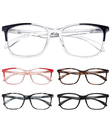 Eyekepper 5 Packing Reading Glasses Women Large Frame Readers Men +3.00 5pcs-mix 3.0 x