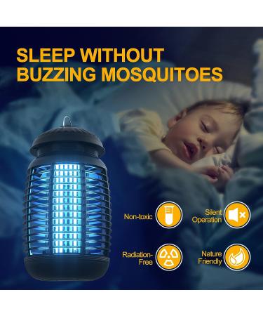 4200V Electric Bug Zapper - High Powered Waterproof Mosquito Trap for Indoor and Outdoor Use - Fly Control for Home, Kitchen, Backyard, Camping - Black - Buy Online on GoSupps.com
