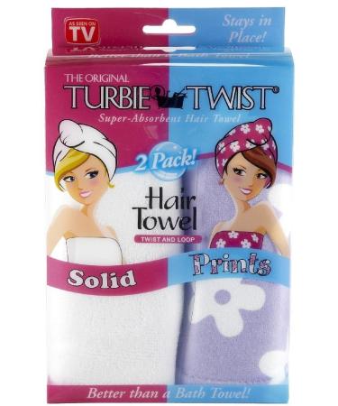 Turbie Twist Solid Microfiber Hair Towel  2 pk