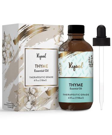 Thyme Essential Oil for Diffuser & Aromatherapy Natural & Undiluted Essential Oil for Skin Therapeutic Oil Premium Grade with Glass Dropper 4 Fl Oz