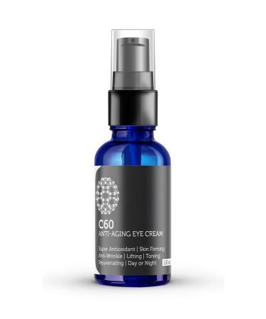 PureC60OliveOil.com Carbon 60 Anti-Aging Eye Cream 30ml with Matrixyl 3000  Tripeptide-5  Hydrating Botanical Hyaluronic Acid and Vitamin C for Men & Women Made with Organic Ingredients