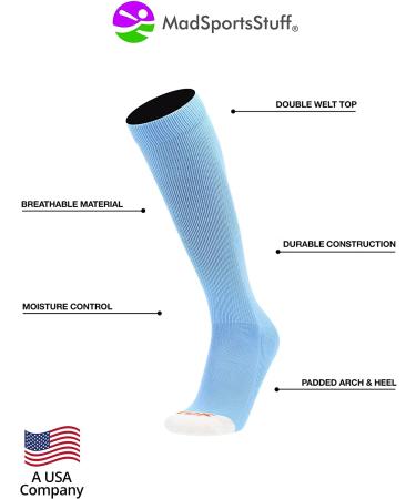 MadSportsStuff Baseball Socks - Columbia Blue Small - Youth and Adult Sizes for Boys, Men, Girls, and Women - Buy Online on GoSupps.com