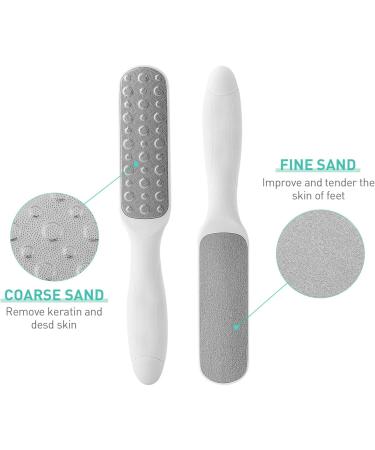 Foot File Double-Sided Hard Dead Skin Remover Stainless Steel Foot File Rasp Heel Peel Foot Scrubber Feet Pedicure Callus Remover for Wet and Dry Cracked Feet White - Buy Online on GoSupps.com