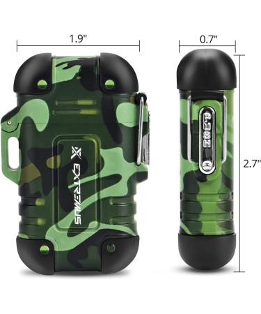 Extremus Blaze 360 Waterproof Lighter,Outdoor Windproof Lighter Dual Arc Lighter USB Rechargeable Flameless Lighter,Plasma Lighters for Camping,Hiking,and Outdoor Adventures, Green Camo A: Green Camo ( Without Carabiner ) - Buy Online on GoSupps.com