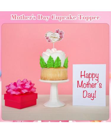 SICOHOME Happy Mothers Day Topper 24PCS Mothers day cake toppers Mothers Day Cupcake Toppers Picks Sticks Feliz Dia de las Madres Cake Topper for Mother's Day Birthday Party Cake Decoration Supplies - Buy Online on GoSupps.com