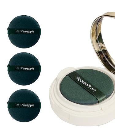 3 pieces boxed makeup puff available on both sides of the material precision no waste makeup perfect fit to the face makeup tool Air cushion puff (Pineapple)