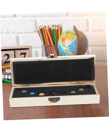 Solar System Crystal Ornament Set - 9 Planets Statue with Wooden Stand | Home D cor & Mineral Display - Buy Online on GoSupps.com