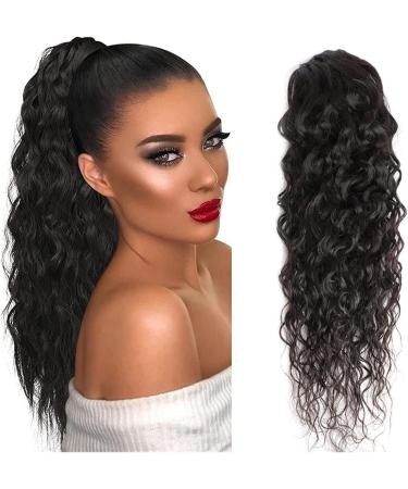 Hair Chignon 10-28 Inch Water Wave with Drawstring Hair Comb Ponytail Real Hair Wet Wavy Ponytail Hair Extensions Ladies Wig Messy Bun Hair Piece (Color : Water Wave Size : 14inch 100g) - Buy Online on GoSupps.com