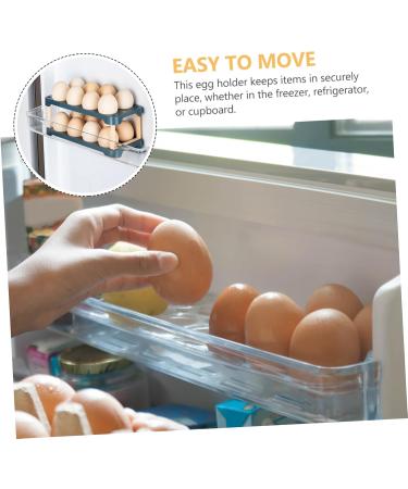 OSALADI Box Egg Carton Egg Holder Bandejas Para Comida Cutlery Tray Household Refrigerator Plastic re-usable Blue 22.3X10.1X8.9CM - Buy Online on GoSupps.com