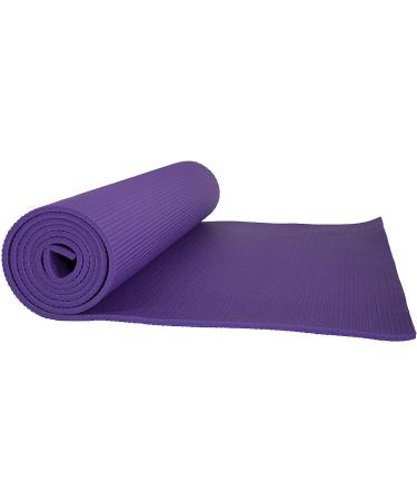 Non Slip Yoga Mat - Double Sided Comfort Foam Exercise Mat for Fitness & Pilates - Purple with Carrying Strap - Buy Online on GoSupps.com